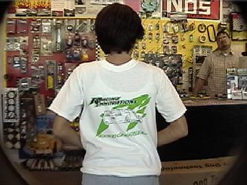 modeling the 1st generation Racing Innovations t shirt