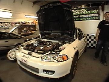 Jack Gress's Honda Civic getting a tune up