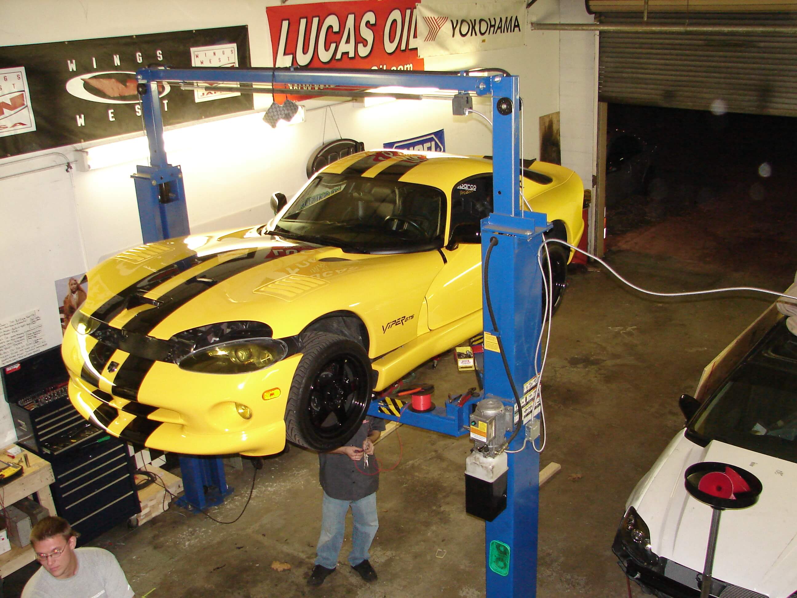Jason's Dodge Viper on the main shop lift